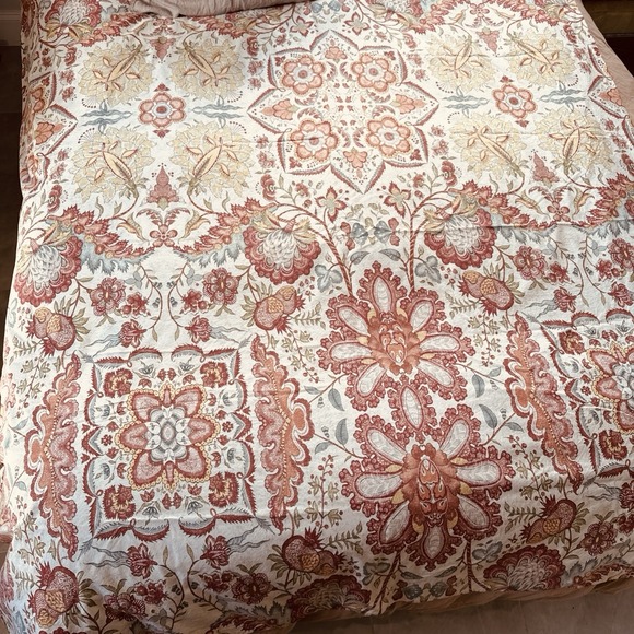 Pottery‎ Barn Deidre Palampore Duvet Cover Red Twin Rare Find - Picture 3 of 12